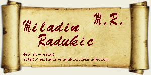 Miladin Radukić vizit kartica